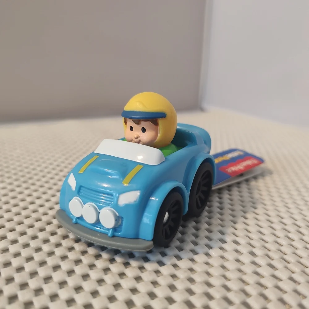 Little People Wheelies Rally Car Blue NWT 2012 Mattel Fisher Price